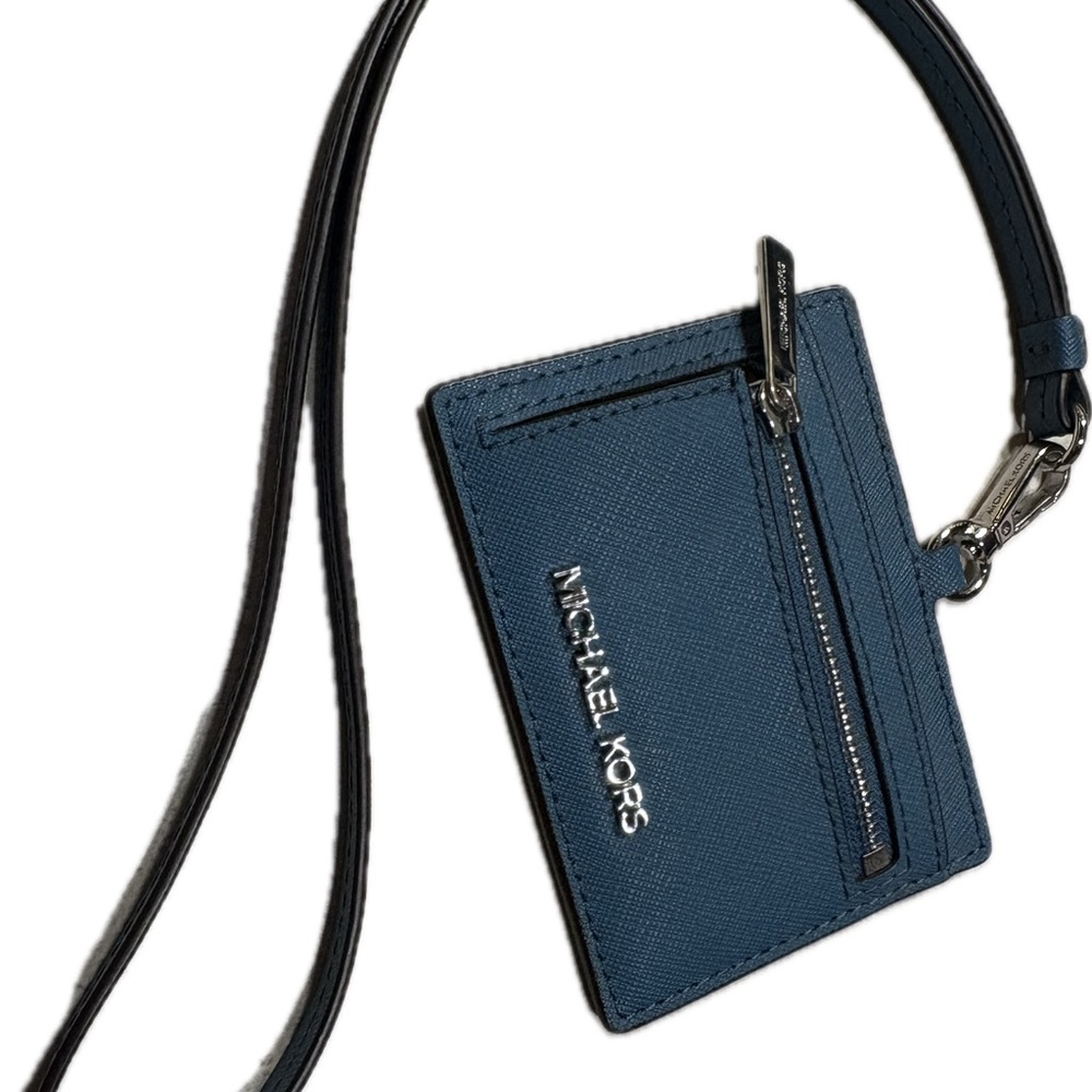 Michael Kors Teal Card Holder with Strap